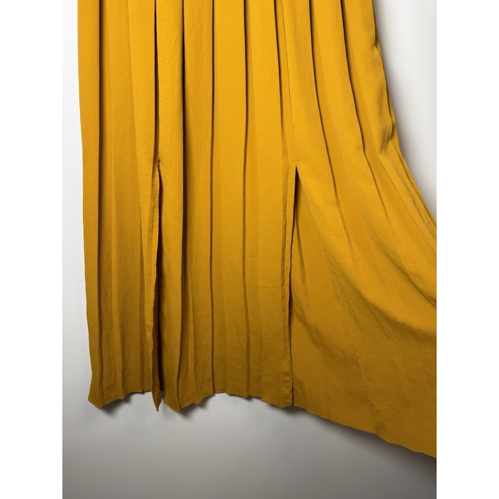 TOPSHOP  Yellow Pleated Midi/Maxi Skirt Women's‎ UK 10 US M - Picture 3 of 10
